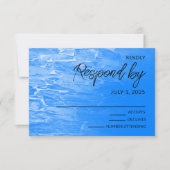 Minimalistisch Beach Azure Blue RSVP Card (Vorderseite)