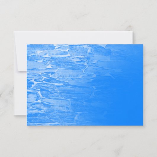 Minimalistisch Beach Azure Blue RSVP Card (Rückseite)
