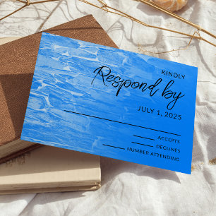 Minimalistisch Beach Azure Blue RSVP Card Karte