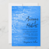 Minimalistisch Beach Azure Blue Wedding Einladung (Vorderseite)