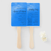 Minimalistisch Beach Azure Blue Wedding Program Fächer (Vorne und Hinten)
