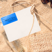 Minimalistisch Beach Azure Blue Wedding Rücksendea Adressaufkleber