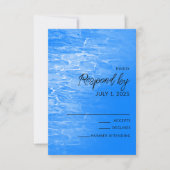 Minimalistisch Beach Azure RSVP Karte (Vorderseite)