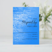 Minimalistisch Beach Azure RSVP Karte (Stehend Vorderseite)