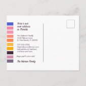 Minimalistisch Beach Sunset Florida Neue Zuhause Ankündigungspostkarte (Rückseite)