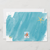 Minimalistisch Beach Watercolor Happy Holidays Car (Rückseite)