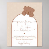 Minimalistisch Bear Baby Dusche Schnuller Jagdspie Poster (Vorne)