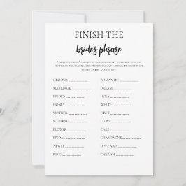 Minimalistisch beenden Sie das Brider-Phrase-Brida Einladung