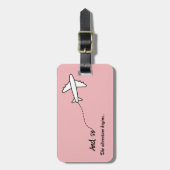 Minimalistisch beginnt das Abenteuer Junggeselinne Gepäckanhänger (Vorderseite vertikal)