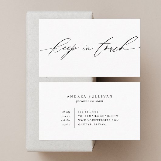 Minimalistisch Behalten in Touch Kontakt oder Visi Visitenkarte