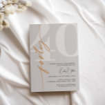 Minimalistisch Beige 40. Geburtstag Party Einladung<br><div class="desc">Diese minimalistische Typografie aus dem 40. Jubiläum-Party Einladung eignet sich perfekt für eine moderne Geburtstagsparty. Anpassbar in jeder Farbe. Behalt das Design minimal und elegant, wie es ist, oder personalisiere es durch Hinzufügen von eigenen Grafiken und Kunstwerken. Für eine erweiterte Anpassung dieses Designs, z.B. das Ändern des Layouts, des Schriftartes...</div>