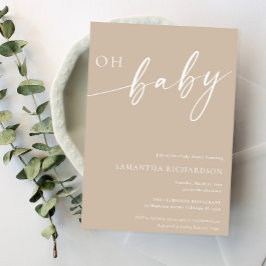 Minimalistisch-Beige-Babynahrung Einladung