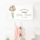 Minimalistisch Beige Balloons Boho Babydusche Banner (Insitu)