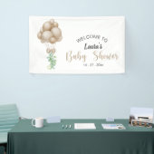 Minimalistisch Beige Balloons Boho Babydusche Banner (Messeveranstaltung)