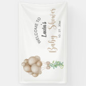 Minimalistisch Beige Balloons Boho Babydusche Banner (Vertikal)
