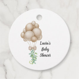 Minimalistisch Beige Balloons Boho Babydusche Geschenkanhänger