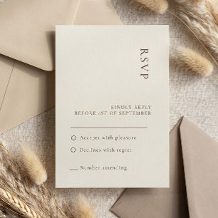 Minimalistisch Beige Bohemische Hochzeitkarte Einladung