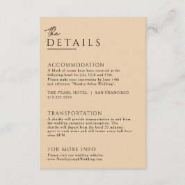 Minimalistisch Beige Boho Chic Einzigartige Hochze Begleitkarte