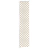 Minimalistisch Beige Farbe Gingham Kariertes Muste Kurzer Tischläufer (Vorderseite)