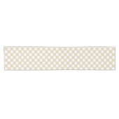 Minimalistisch Beige Farbe Gingham Kariertes Muste Kurzer Tischläufer (Horizontal)