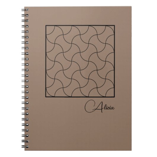 Minimalistisch Beige Geometric Journal-Notebook Notizblock (Vorderseite)
