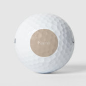 Minimalistisch-Beige-individuelle Name-Monogramm Golfball (Vorderseite)