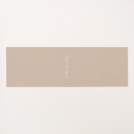 Minimalistisch-Beige-individuelle Name-Monogramm Yogamatte (Rückseite (Horizontal))