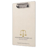 Minimalistisch, beige Leinen mit goldener Skala Klemmbrett (Links)