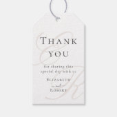 Minimalistisch Beige Monogram Wedding Danke Geschenkanhänger (Vorderseite)
