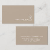 Minimalistisch-Beige-Monogramm Visitenkarte (Vorne/Hinten)