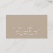 Minimalistisch-Beige-Monogramm Visitenkarte (Rückseite)