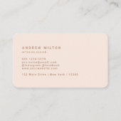 Minimalistisch-Beige-Monogramm Visitenkarte (Rückseite)