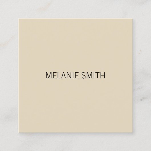 Minimalistisch / Beige Quadratische Visitenkarte (Vorderseite)