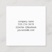 Minimalistisch / Beige Quadratische Visitenkarte (Rückseite)