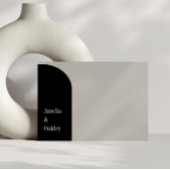 Minimalistisch Beige Schwarz Elegante Arch Moderne Dankeskarte