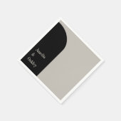 Minimalistisch Beige Schwarz Elegante Arch Moderne Serviette (Ecke)