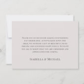 Minimalistisch Beige | Script Wedding Dankeschön K (Rückseite)