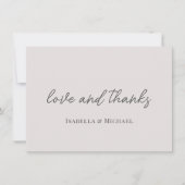 Minimalistisch Beige | Script Wedding Dankeschön K (Vorderseite)