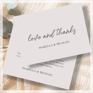 Minimalistisch Beige   Script Wedding Dankeschön K