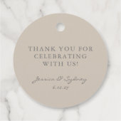 Minimalistisch Beige Taupe Skript Custom Vielen Da Geschenkanhänger (Rückseite)