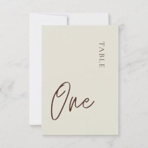 Minimalistisch-beige Tische 1 Tischnummer