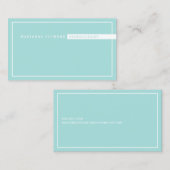 minimalistisch, berater blass türkis blau visitenkarte (Vorne/Hinten)