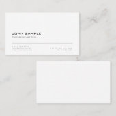 Minimalistisch Beruflich Elegant Modernes Weiß Visitenkarte (Vorne/Hinten)