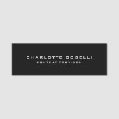 Minimalistisch Beruflich Ihr Name Schwarz Namensschild (Vorderseite)