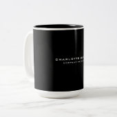 Minimalistisch Beruflich Ihr Name Schwarz Zweifarbige Tasse (Vorderseite Links)