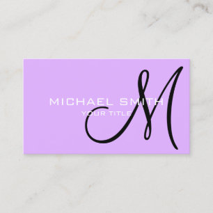 Minimalistisch Beruflich Mauve Monogram Visitenkarte