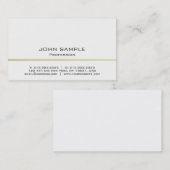 Minimalistisch Beruflich, modern weiß und goldfarb Visitenkarte (Vorne/Hinten)