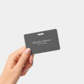 Minimalistisch Beruflich Moderne Schlichte Grau-Fa Ausweis (Handheld)