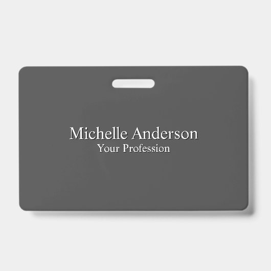 Minimalistisch Beruflich Moderne Schlichte Grau-Fa Ausweis (Front)