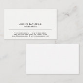 Minimalistisch Beruflich Moderne Weiß und Grau Visitenkarte (Vorne/Hinten)